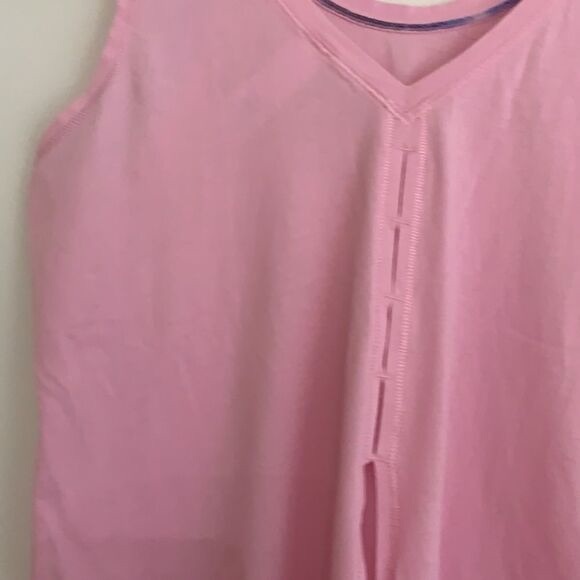 Ivivva (by lululemon) Cotton Tank Top Back Slit Light Pink Sz14 - Picture 3 of 12